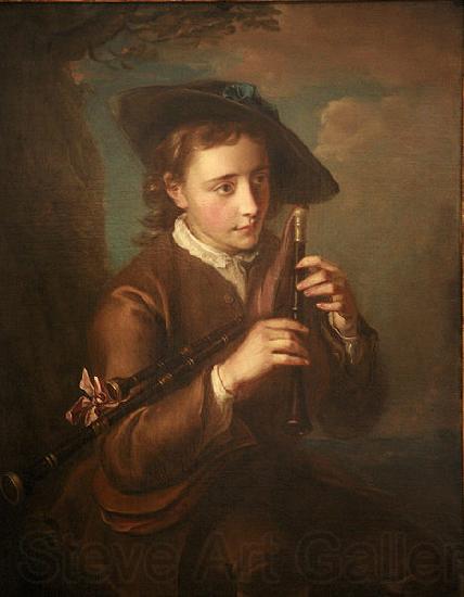 Philippe Mercier Bagpipe player Norge oil painting art